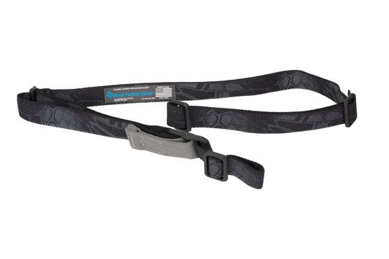Blue Force Gear Vickers 2-Point Combat Sling in Kryptec Typhoon features CORDURA webbing with a contrasting pull tab